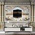 Luxury Kaaba Classical Wall Mural – Ornate Islamic Gold Panel Design
