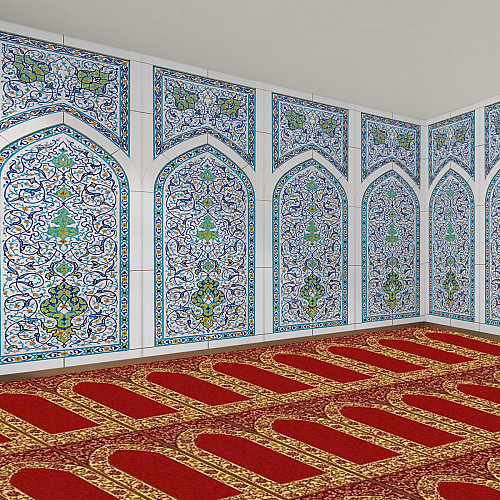 Islamic Tile Arch Wall Mural – Traditional Mosque Pattern Design