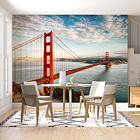 Golden Gate Bridge Wall Mural – Sunny Coastal City View Design