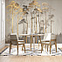 Golden Forest Silhouette Wall Mural – Elegant Minimal Tree Wallpaper for Living Room