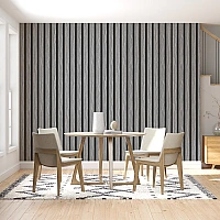 Wood Slat Wall Mural – Modern Vertical Panel Design