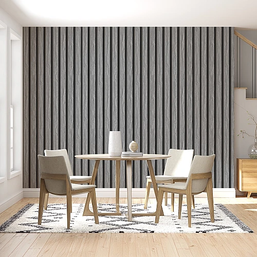 Wood Slat Wall Mural – Modern Vertical Panel Design