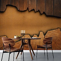 Torn Wood Wall Mural – Rustic Layered Timber Texture Design