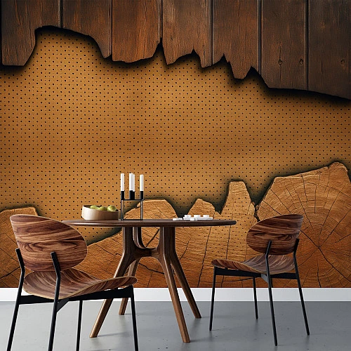 Torn Wood Wall Mural – Rustic Layered Timber Texture Design