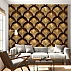 Art Deco Fan Pattern Wall Mural – Vintage Gold Geometric Luxury Design
