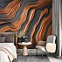 Abstract Copper Flow Wall Mural – Modern 3D Metallic Wave Texture Wallpaper