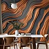 Abstract Copper Flow Wall Mural – Modern 3D Metallic Wave Texture Wallpaper
