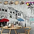 Vintage Café Sketch Wall Mural – Urban Coffee Typography Design