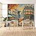 Paris Street Art Wall Mural – Elegant Woman Café Scene Design