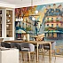 Paris Street Art Wall Mural – Elegant Woman Café Scene Design