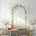 Elegant White Floral Arch Wall Mural – Soft Botanical Interior Design