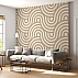 Beige Retro Wave Wall Mural – Modern Geometric Arch Pattern