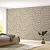 Beige Retro Wave Wall Mural – Modern Geometric Arch Pattern