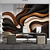 Abstract Wave Texture Wall Mural – Brown Beige 3D Flow Design