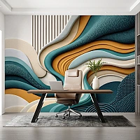 Abstract Wave Wall Mural – Modern 3D Flow Texture Design