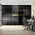 Black Gold Panel Wall Mural – Modern Geometric Luxury Wallpaper for Living Room