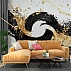 Abstract Black Gold Wave Wall Mural – Modern Brush Stroke Art Design Abstract Black Gold Wave Wall Mural – Modern Brush Stroke Art Design