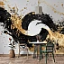 Abstract Black Gold Wave Wall Mural – Modern Brush Stroke Art Design Abstract Black Gold Wave Wall Mural – Modern Brush Stroke Art Design