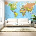 Political World Map Wall Mural – Colorful Detailed Geography Design