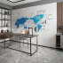 Modern World Map Sketch Wall Mural – Office Business Concept Design Modern World Map Sketch Wall Mural – Office Business Concept Design