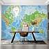 Detailed World Map Wall Mural – Educational Geographic Atlas Design