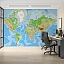 Detailed World Map Wall Mural – Educational Geographic Atlas Design