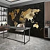 Luxury World Map Wall Mural – Black & Gold Modern Office Design Luxury World Map Wall Mural – Black & Gold Modern Office Design
