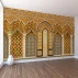 Golden Islamic Arch Wall Mural – Ornate Mosque Interior Design