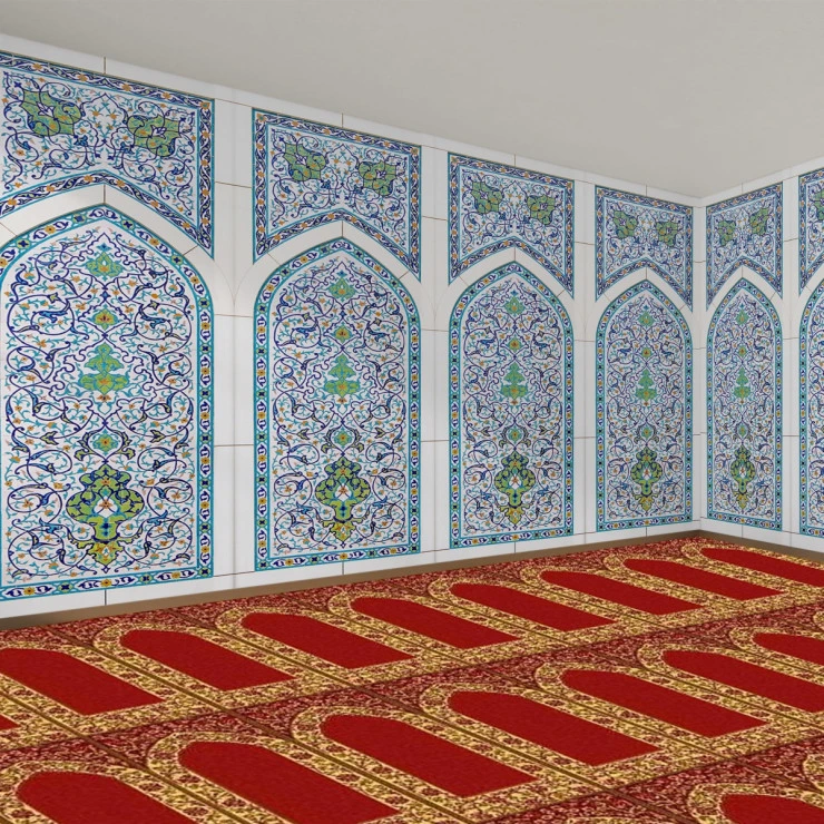 Islamic Tile Arch Wall Mural – Traditional Mosque Pattern Design