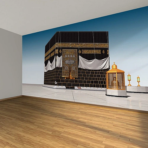Kaaba Sacred View Wall Mural – Minimal Islamic Architecture Design