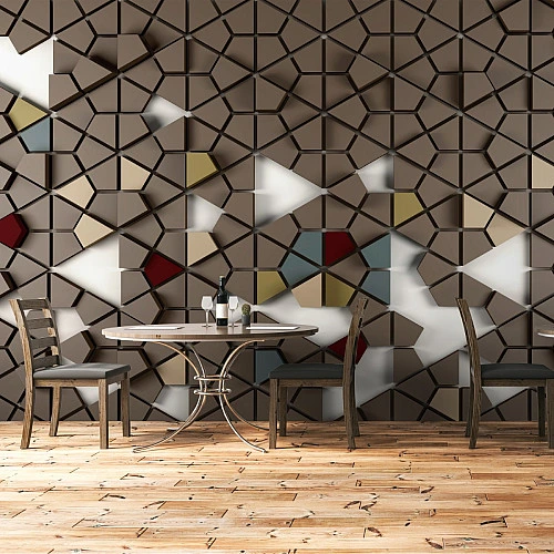 Geometric 3D Wall Mural – Modern Abstract Polygon Design