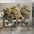 3D Beige Floral Wall Mural – Elegant Sculpted Flower Design