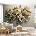 3D Beige Floral Wall Mural – Elegant Sculpted Flower Design