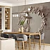 Floral Lady Circle Wall Mural – Beige 3D Sculptural Art Design Floral Lady Circle Wall Mural – Beige 3D Sculptural Art Design