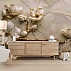 Elegant Magnolia Gold Wall Mural – Luxury Floral Marble Design Elegant Magnolia Gold Wall Mural – Luxury Floral Marble Design