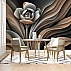 3D Abstract Flower Wall Mural – Layered Wave Modern Design