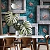 3D Geometric Tropical Wall Mural – Modern Leaf Frame Design