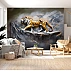 3D Tiger Wall Mural – Majestic Rock Texture Wildlife Design 3D Tiger Wall Mural – Majestic Rock Texture Wildlife Design