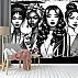 Modern Women Portrait Wall Mural – Black and White Fashion Art Design Modern Women Portrait Wall Mural – Black and White Fashion Art Design