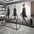 Elegant Woman Silhouette Wall Mural – Minimal Grey Fashion Art Design