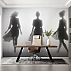 Elegant Woman Silhouette Wall Mural – Minimal Grey Fashion Art Design