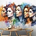 Colorful Women Portrait Wall Mural – Modern Artistic Face Design Colorful Women Portrait Wall Mural – Modern Artistic Face Design