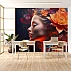 Vibrant Floral Woman Wall Mural – Bold Artistic Portrait Design Vibrant Floral Woman Wall Mural – Bold Artistic Portrait Design