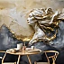 Golden Abstract Lady Wall Mural – Luxury Marble Art Design