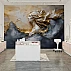 Golden Abstract Lady Wall Mural – Luxury Marble Art Design