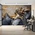 Golden Abstract Lady Wall Mural – Luxury Marble Art Design
