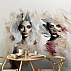 Abstract Female Portrait Wall Mural – Modern Artistic Faces Design Abstract Female Portrait Wall Mural – Modern Artistic Faces Design