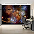 Cosmic Clock Wall Mural – Abstract Galaxy Time Design