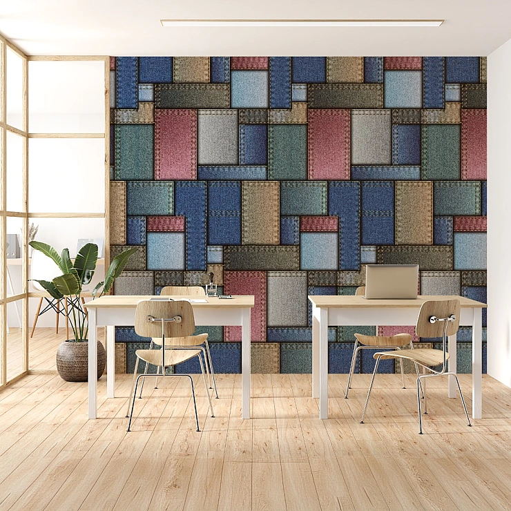 Patchwork Textile Wall Mural – Vintage Fabric Pattern Design Patchwork Textile Wall Mural – Vintage Fabric Pattern Design