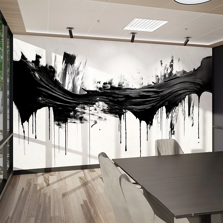 Black Abstract Brush Stroke Wall Mural – Modern Ink Art Design Black Abstract Brush Stroke Wall Mural – Modern Ink Art Design